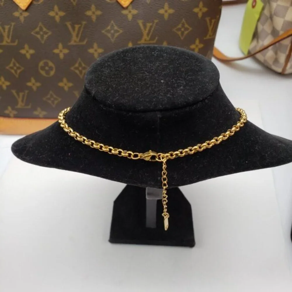 Authentic Louis Vuitton Lock & Key w/ Unbranded Stainless Horse Shoe Necklace